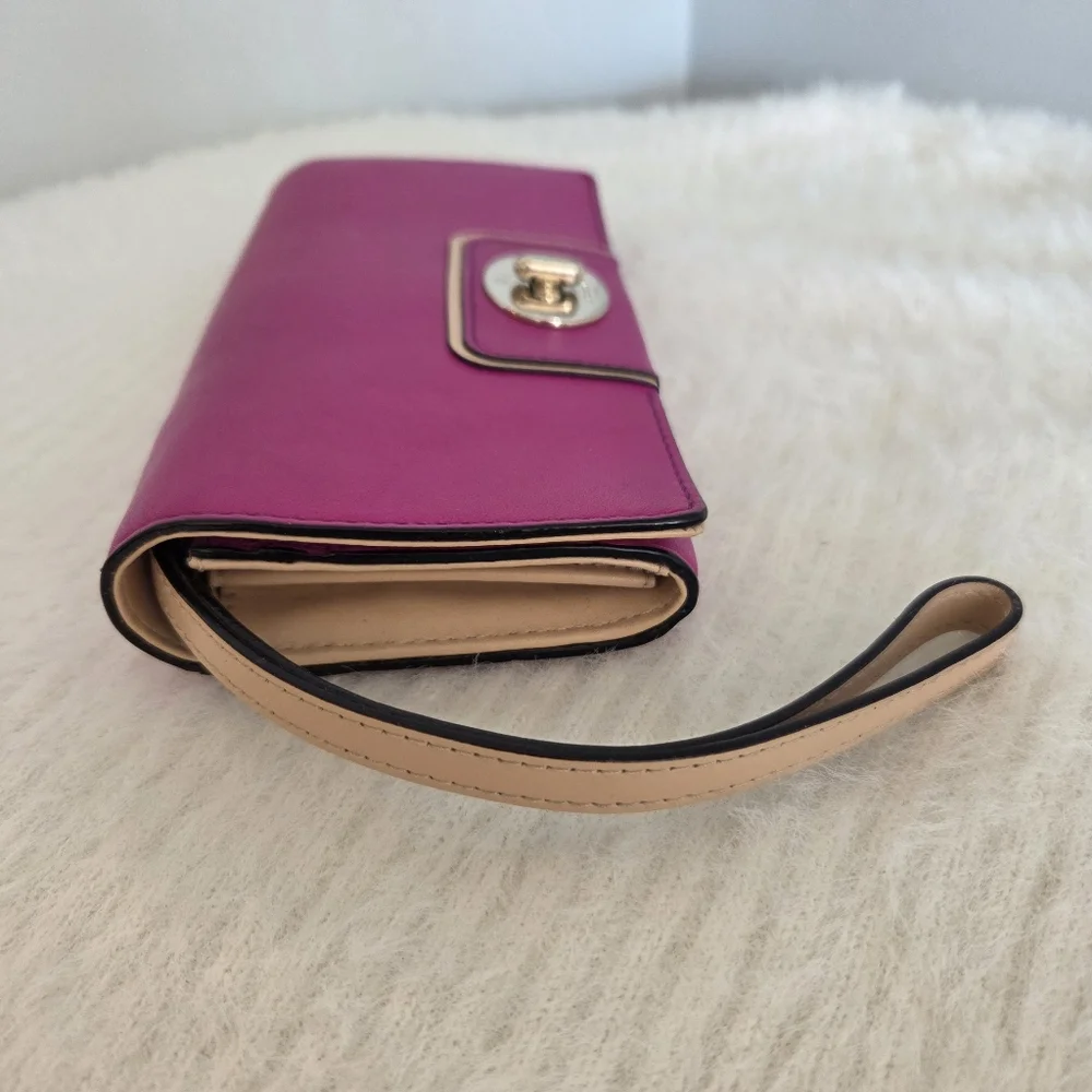 Kate Spade New York Hampton Road Turnlock Mara Wallet RASPBERRY PINK MAGENTA